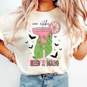 Even Witches Need a MargaritaTshirt, Spooky Witch Graphic Shirt